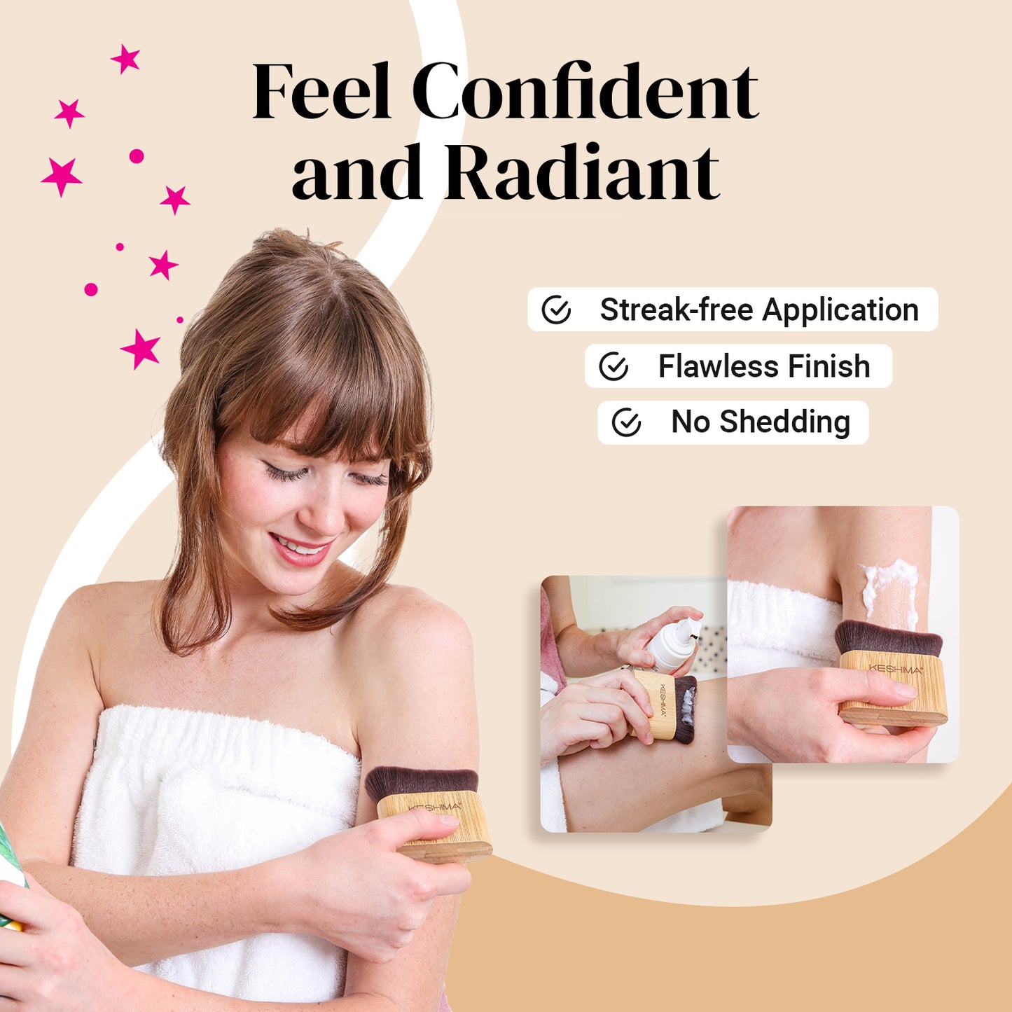 Feel Confident and Radiant - Streak-free Application, Flawless Finish, No Shedding