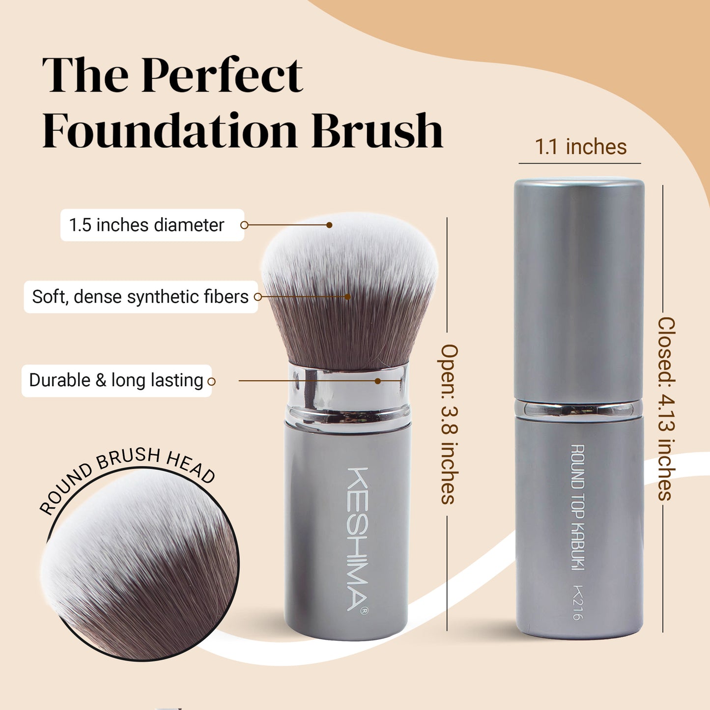 Retractable Flat Top Kabuki Brush