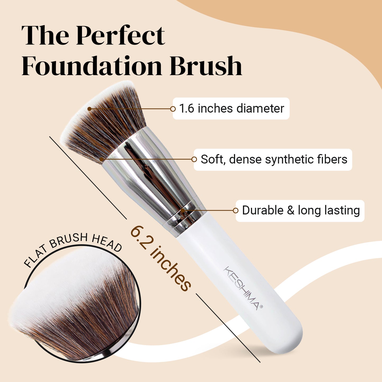 Large Kabuki Foundation Brush - 1.6" Top Diameter