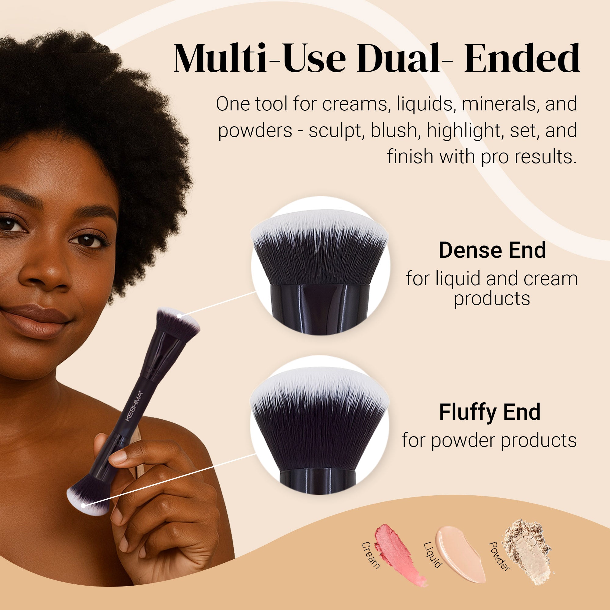 Dual-Ended Face Brush – Keshima